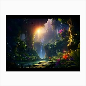 Waterfall In The Jungle Canvas Print