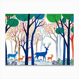 Default Traditional Gond Art From India Of Deer And Trees Agai 1 (2) Canvas Print