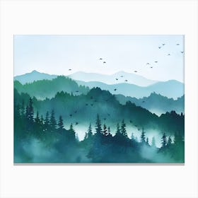 Watercolor Of Mountains 2 Canvas Print