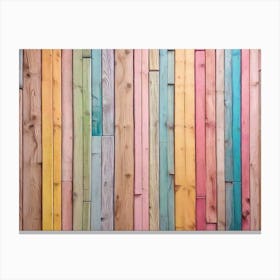 Colorful Wood Wall 7 Canvas Print