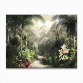 Tropical Forest Landscape Art Design 3d Canvas Print