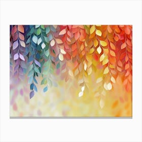 Colorful With Vibrant Flower Hanging Branches Illustration Canvas Print