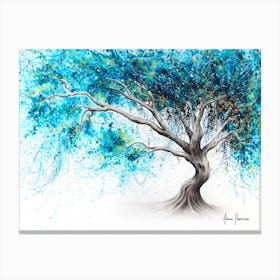 Blue Crystal Dream Tree Canvas Print
