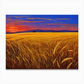 Sunset Wheat Field Canvas Print