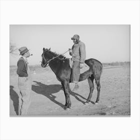 Pomp Hall, Tenant Farmer, Talking To A Neighbor Who Has Ridden Up On Horseback, Creek County, Oklahoma Canvas Print