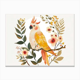Little Floral Parrot 1 Canvas Print
