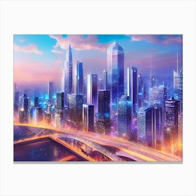 Futuristic Cityscape 53 Canvas Print