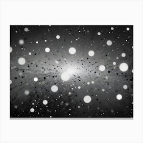 Abstract Black And White Image With A Central Light Source And Radiating Lines And Circles, Creating A Sense Of Motion And Energy Canvas Print