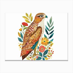 Little Floral Hawk 2 Canvas Print