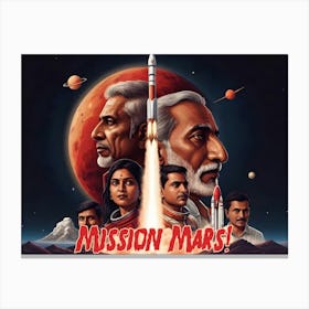 Mission Mars, Vintage Movie Poster Canvas Print