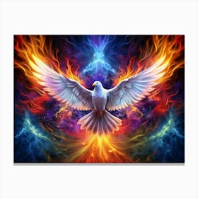 Holy Spirit Dove In Flames Canvas Print