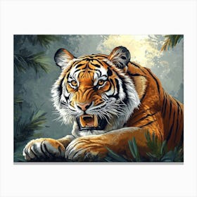 Tiger In The Jungle 3 Canvas Print