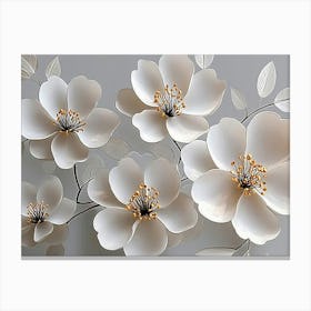 White Flowers 23 Canvas Print