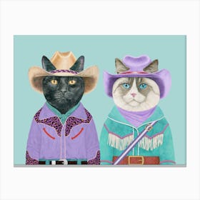 Cowboy Cats 8 Canvas Print