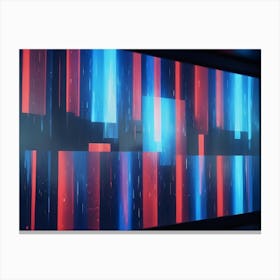 Abstract Image Of A Geometric Design With Vertical, Colorful Lines Of Light, Creating A Futuristic And Dynamic Aesthetic Canvas Print