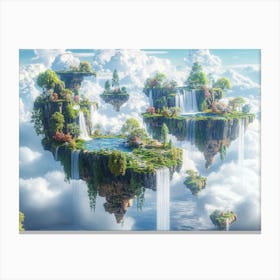 Waterfalls In The Clouds Canvas Print