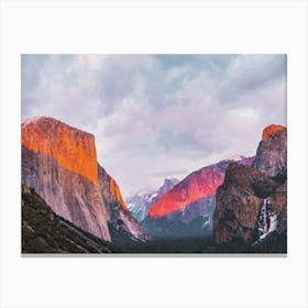 Pink Mountain Sunset Canvas Print