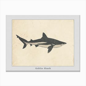 Goblin Shark Silhouette 6 Poster Canvas Print