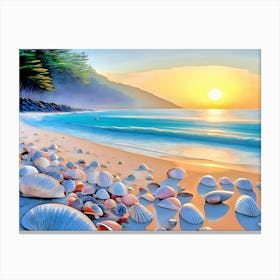 Seashell beach Canvas Print