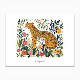 Little Floral Leopard 4 Poster Canvas Print