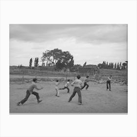 Schoolchildren At Play, Concho, Arizona By Russell Lee Canvas Print