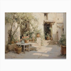 Courtyard In Greece Canvas Print