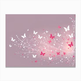 Pink And White Butterflies VECTOR ART Canvas Print