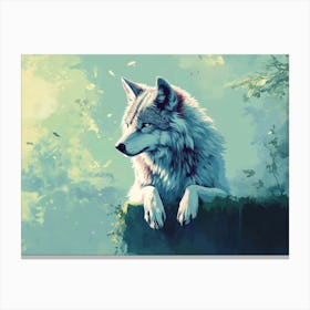 Fantasy Illustration of a Wild Animal Wolf 2 Canvas Print