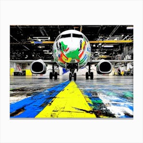 Airplane In The Hangar Canvas Print