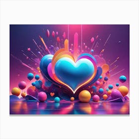 Colorful Heart Creative Art Print 39 Canvas Print