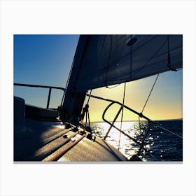 Sailboat At Sunset Martha’s Vineyard Sound (Martha’s Vineyard Series) Canvas Print