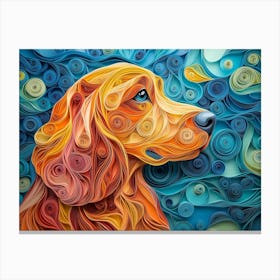 Irish Setter Paper Quilling Dog Portrait Canvas Print