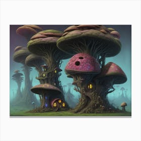 Strange Mushroom Forest 1 Canvas Print