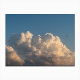 Soft pink clouds in the blue sky 2 Canvas Print