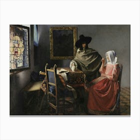 Johannes Vermeer The Wine Glass Canvas Print