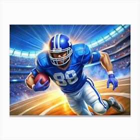 American Football Player Running With The Ball Canvas Print