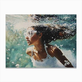 Woman Swimming 1 Canvas Print