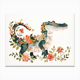 Little Floral Alligator 3 Canvas Print
