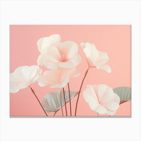 Pink Flowers On A Pink Background Canvas Print