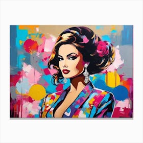 Woman In A Colorful Outfit Canvas Print