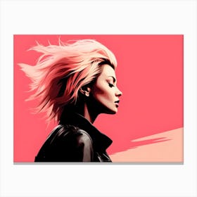 Punk Girl With Pink Hair Canvas Print