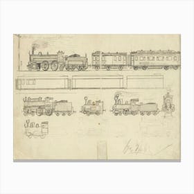 Railways (Child's Drawing), Egon Schiele Canvas Print