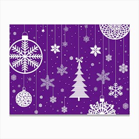 Purple Christmas Night, Christmas concept art, Christmas vector art, Vector Art, Christmas art, Christmas, minimalistic vector art Canvas Print