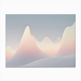 Abstract 3d Rendering Of Stylized Mountains In Soft Pink And Yellow Hues, Creating A Dreamy And Minimalist Landscape Canvas Print