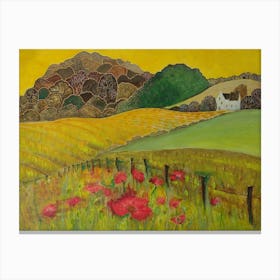 Wall Art, Beautiful Kent, Poppies in the Field Canvas Print