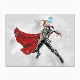 Marvel Fight Thor Canvas Print