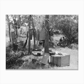 Untitled Photo, Possibly Related To Camp By The Roadside Near Spiro, Oklahoma, This Family Did Agricultural Canvas Print