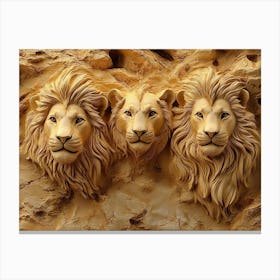 Elegant 3d Relief Lion Artwork for Exquisite and Captivating Canvas Print