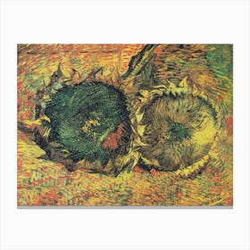 Two Cut Sunflowers (1887), Vincent Van Gogh Canvas Print