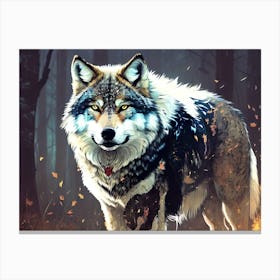 Wolf In The Forest 4 Canvas Print